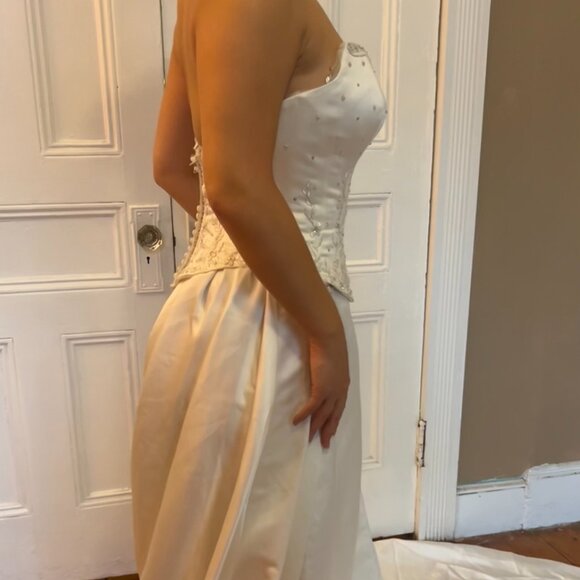 2 Piece Wedding Dress Beaded Embroidered Gown - Picture 7 of 14